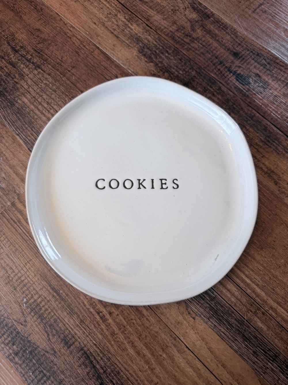 Hearth & Hand White 'COOKIES' Stoneware Plate
